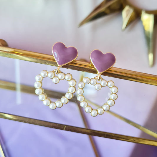 Aretes Pearl Heart