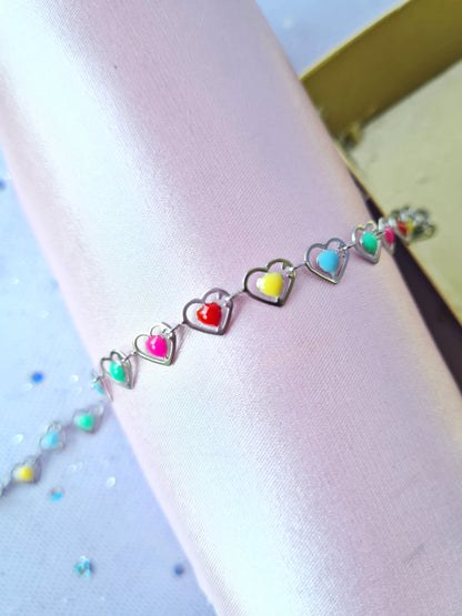 Pulseras Corazón multicolor